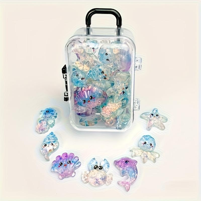 20-piece Mini Crystal Ocean Animal Decor Set, Decorative Figurines, Handmade DIY Ornament, Home Office Desk Decoration, Perfect Holiday Gift