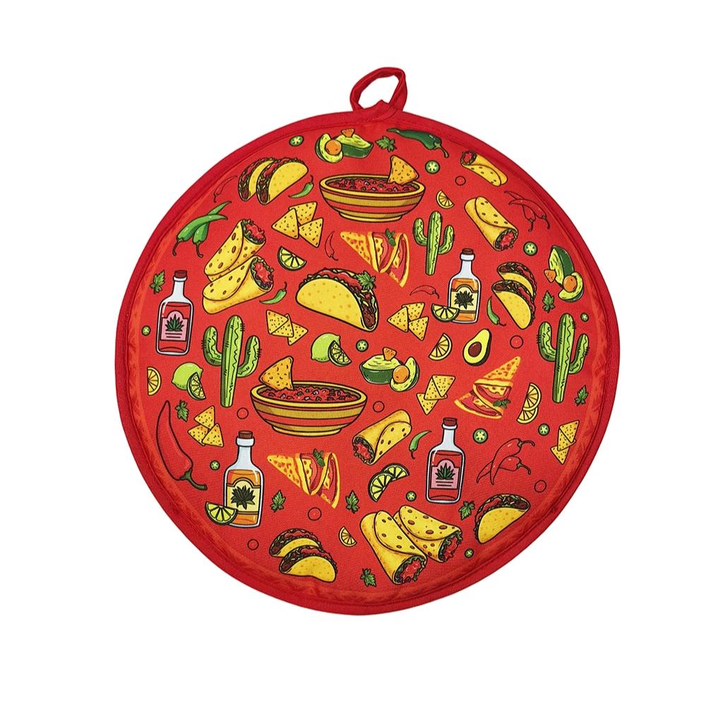 1pcs Mexican Thickened Corn Tortilla Insulated Bag, Pure Cotton Round Bread Carrier, Home Use Takeout Bag, Cross-Border Food Storage