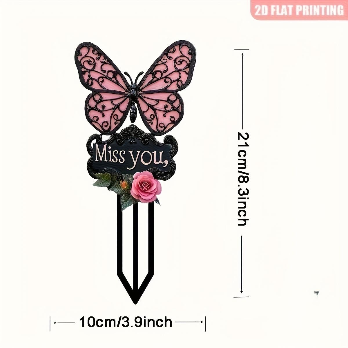 2D Flat, [2D Flat] 2DFLAT Single-Piece Outdoor Memorial Plaque Suitable for Garden, Cemetery Marker, Grave Decor - Plastic Ground Insert with Flat Marker Panel, Suitable for Yard, Festival Decoration & Mother' Day Gift, 2D Flat