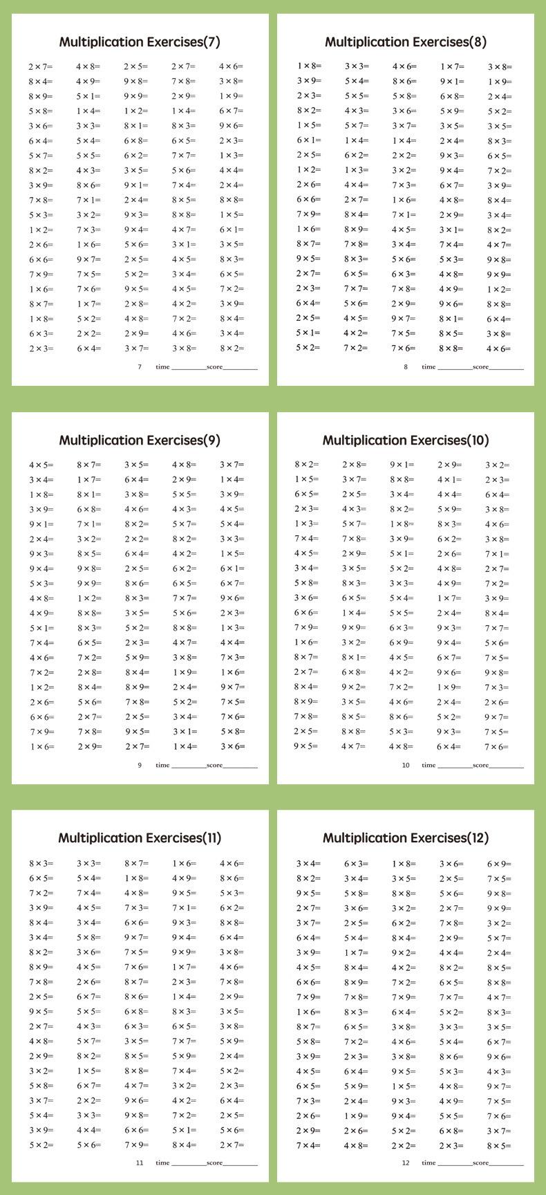 A workbook, Math learning book, designed for children to practice math problems, focusing on nine-nine multiplication in multiplication and division, handwritten math book enhances computational skills and promotes critical thinking