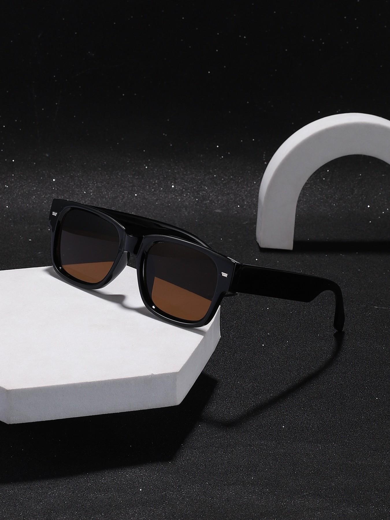 Men's Classic Square Frame Sunglasses, Lightweight Comfortable Fit, UV Protection, Ideal for Outdoor Sports, All Seasons, High Quality Sunglasses