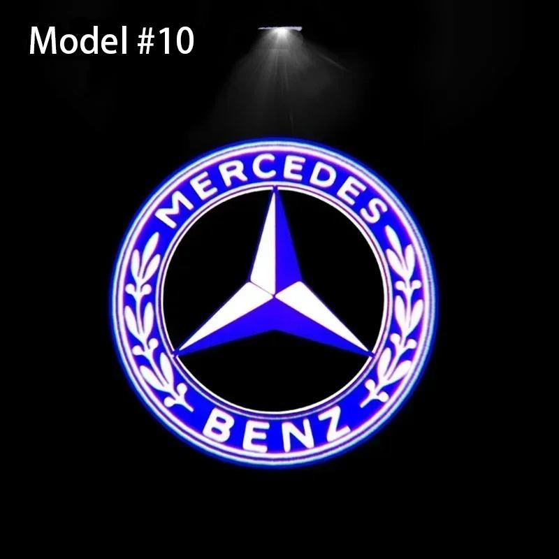 2PCS For Mercedes Benz AMG A B C E Class W205 W176 W177 W246 W212 W213 W166 W167 X253 C117 W117 C205 A205 C207 A207 C218 GLA GLC GLE GLB GLE GLS CLA CLS Auto Accessories LED Car Door Light Logo Welcome Light Projector Lamp Led Car Lights