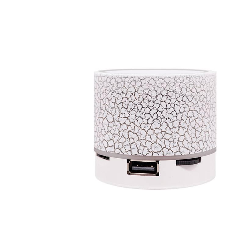 Mini crackle sound USB plug-in wireless speaker, small wireless LED light subwoofer Bluetooth speaker