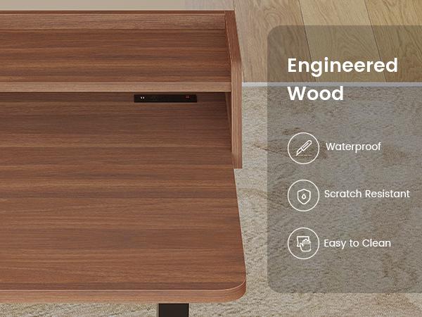 SEDETA 55 Inch Fluted Electric Standing Desk Ergonomic Height Adjustable Desk with Storage Power Outlets LED Lights