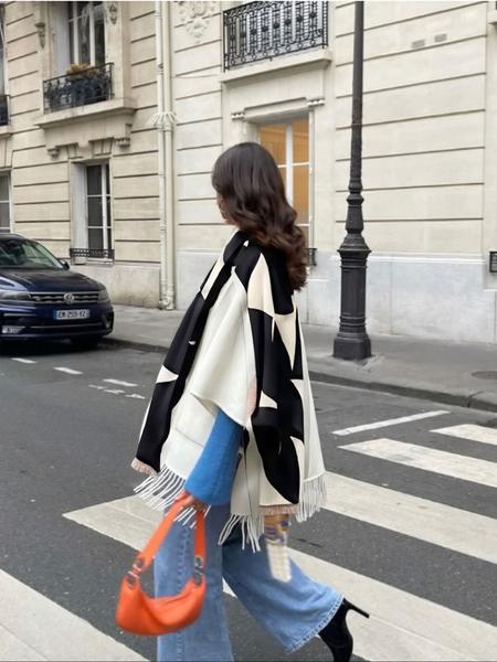 1 Piece Thickened Imitation Cashmere Scarf hijab for A/W | | Bohemian Style Geometric Floral Shawl | Warm Scarf for S/S AC Rooms | Casual Soft Scarf | Casual Elegant Shawl/Headscarf | Unisex Daily Accessory