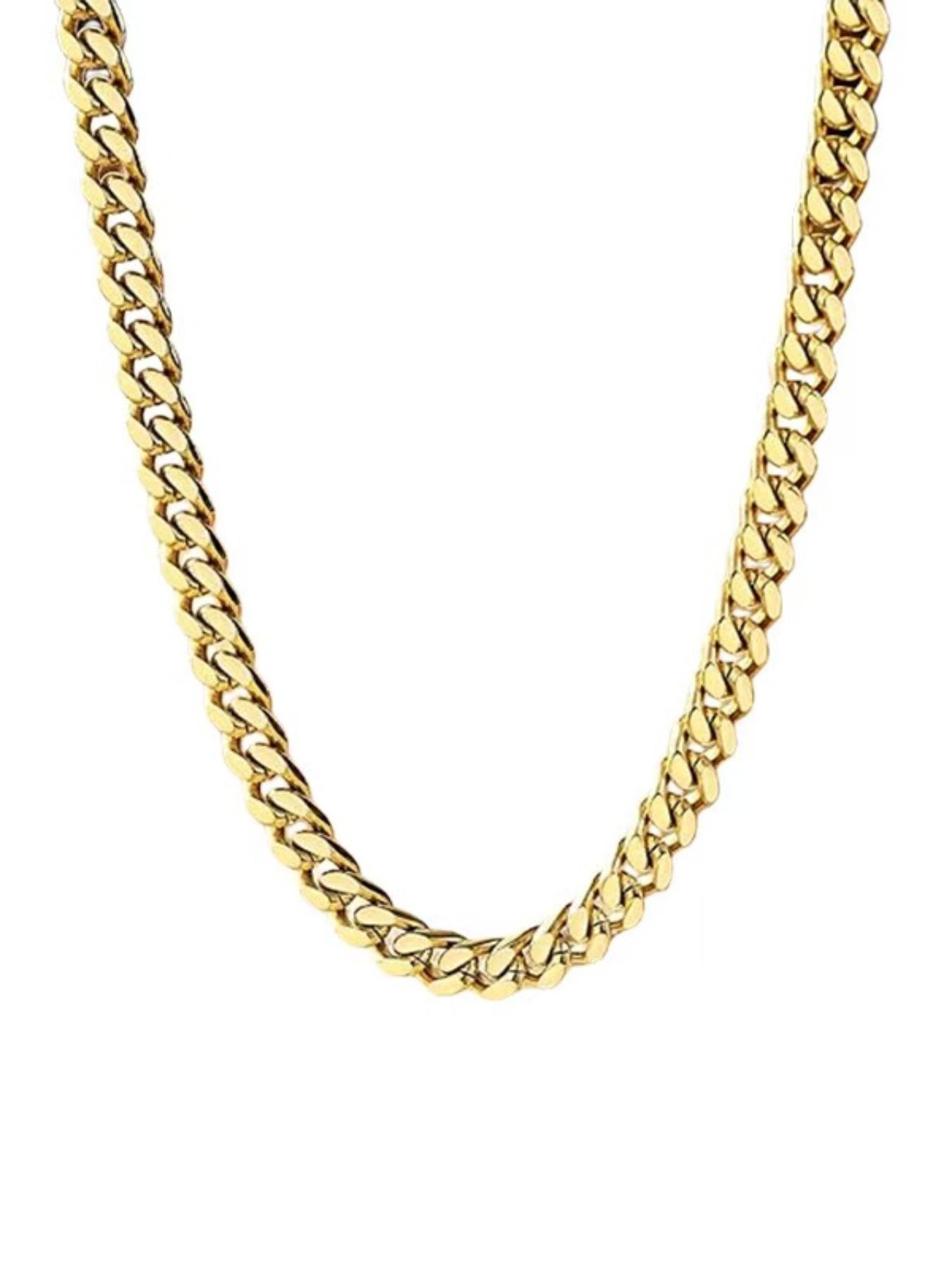 Titanium Steel Cuban Link Chain Necklace for Men Women, Non Tarnish Hypoallergenic Curb Chain, Hip Hop Jewelry for Gift
