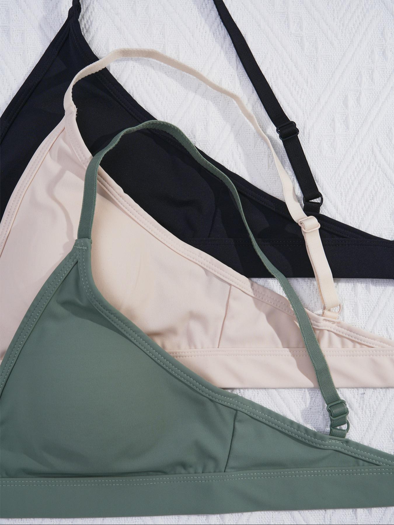 Women's Wireless Bralette Set, Everyday Medium Support Knit Fabric, Removable Pads, Adjustable Straps, Soft & Lightweight Casual Design