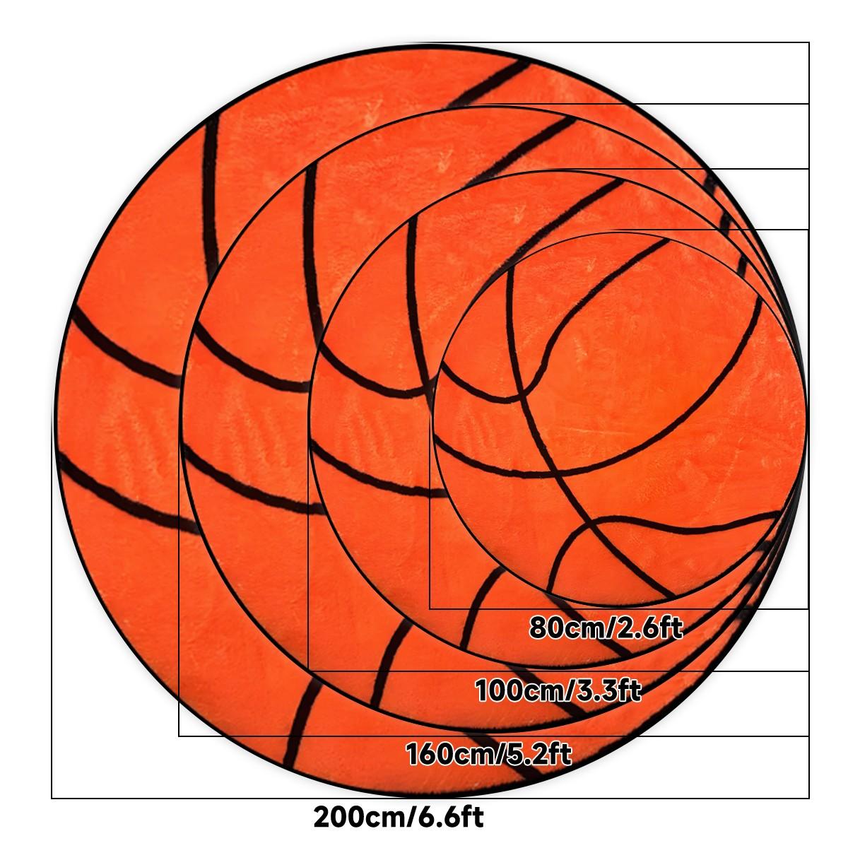 Basketball Lover Carpet, Round Basketball Shaped Mat, Soft Non-Slip Rug, Soft Area Rug, Easy Clean, Indoor Decor for Living Room Bedroom