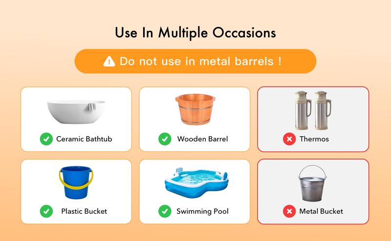 Submersible Bath Heater for Bathtub - Immersion Water Heater for Buckets, Pools, and Tubs, Fast & Efficient Portable Pool Warmer,Christmas gifts, New Year gifts