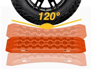 Nilight Recovery Off-road Traction Boards Tire Mats For 4WD 4X4 Mud Sand Snow with 2PCS Mounting kit Zipper Bag 2 leashes (Orange) tire pressuregauge tire pressure Truck Accessories