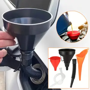 3Pcs Multi caliber refueling funnel with filter and telescopic tube for car, motorcycle, oil, gasoline, plastic long nozzle funnel set, Automotive Maintenance Tools