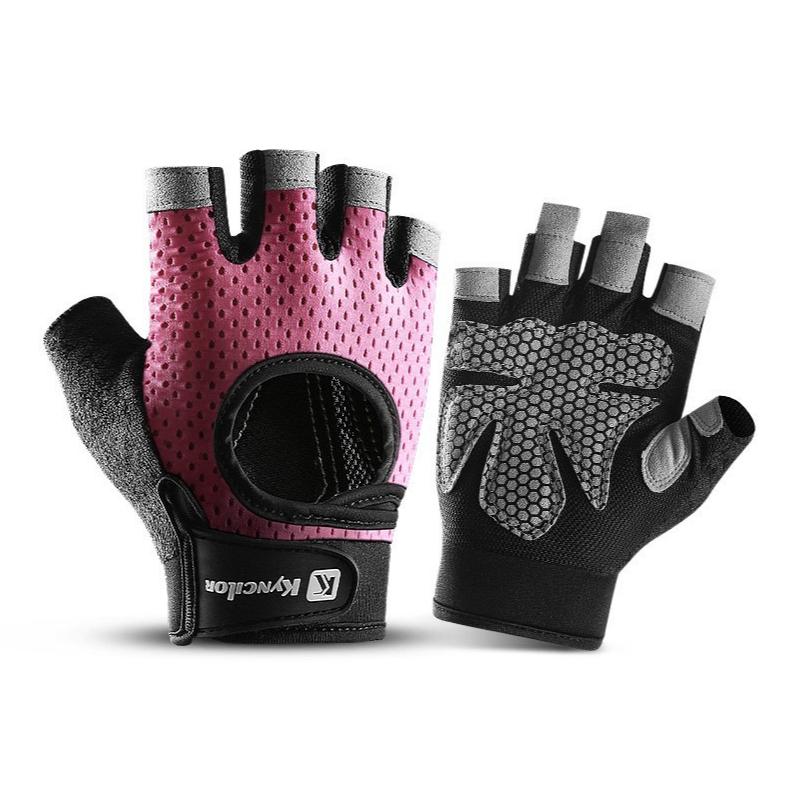 Half-Finger Breathable Cycling Gloves for Men & Women, Padded Bike Gloves with Wrist Wraps Support & Adjustable Straps, Full Palm Protection for Road & Mountain Biking