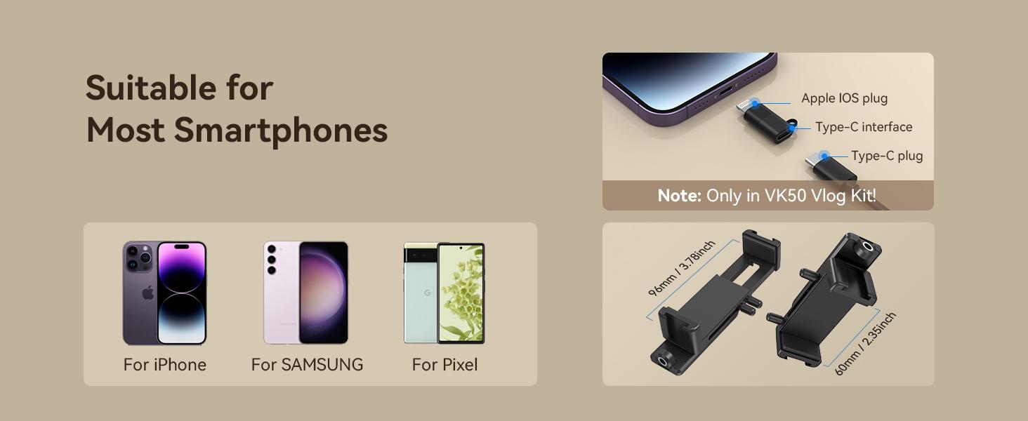 【Summerwins】SmallRig Phone Vlogging Kit for iPhone, Content Creator Smartphone Kit for YouTube and TikTok Starter, Video Equipment with Phone Tripod, Phone Mount / LED Video Light / Shotgun Mic - 4369 4364 4367 Selfie Accessories