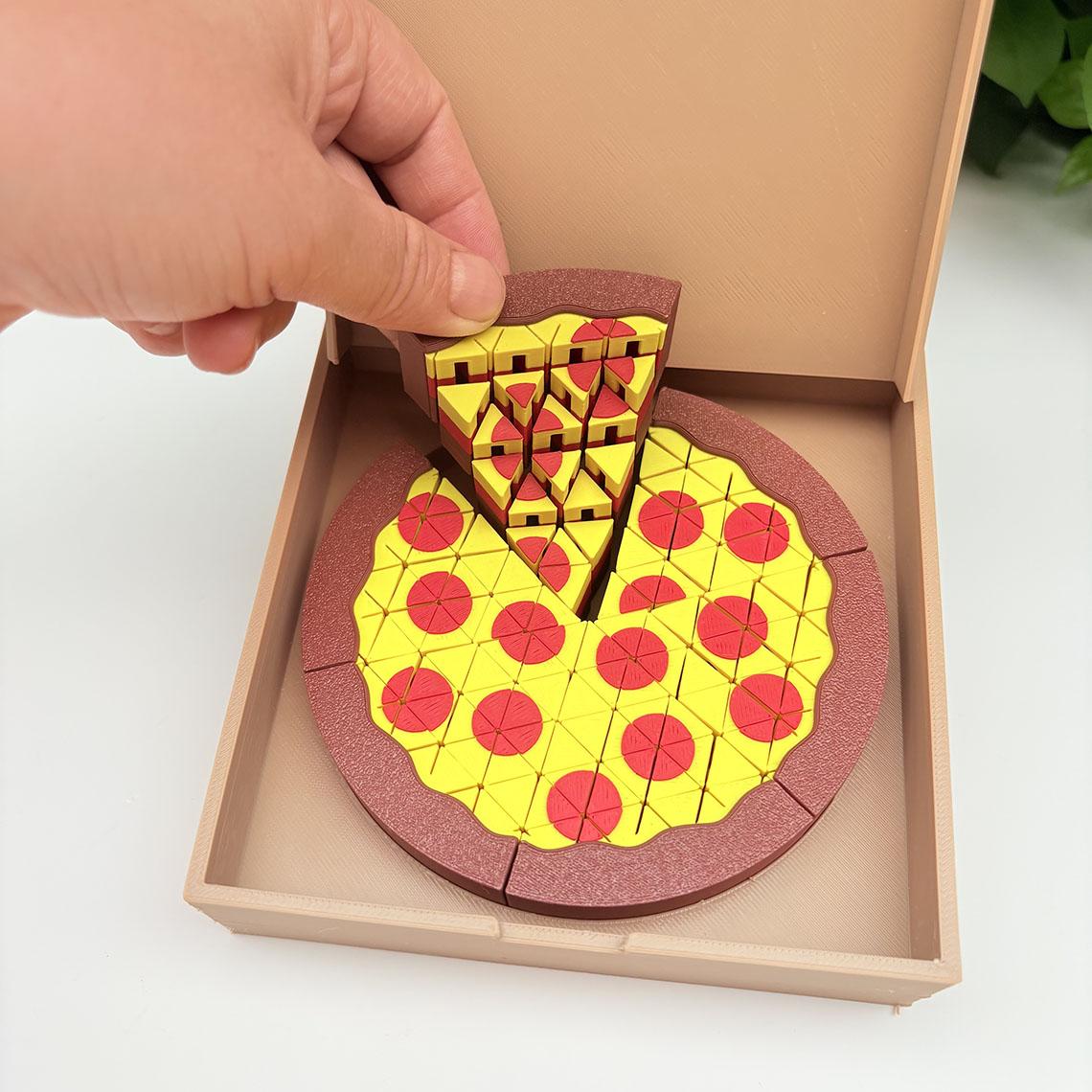 Pizza Box for Mini Pixel Pizza Stress Toys,3D Printed Mini Pizza Puzzle Box
