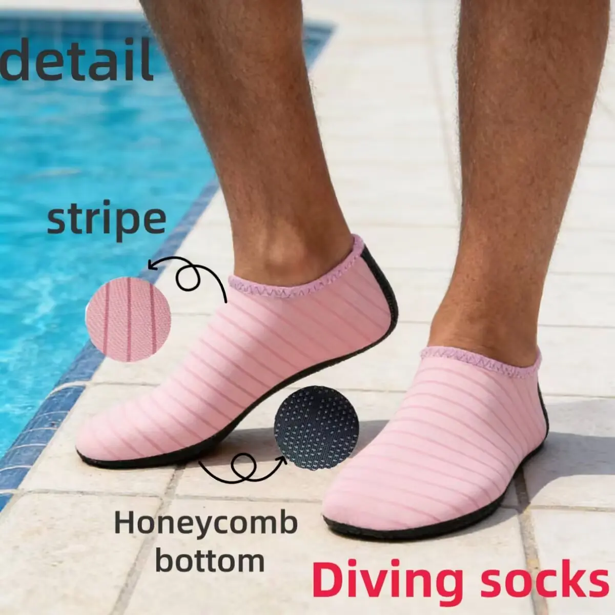 1 Pair Diving Long Socks, 95% Polyester + 5% Spandex, Thanksgiving Gift, Suitable for Beach or Home, Breathable Comfort, Individual Packaging