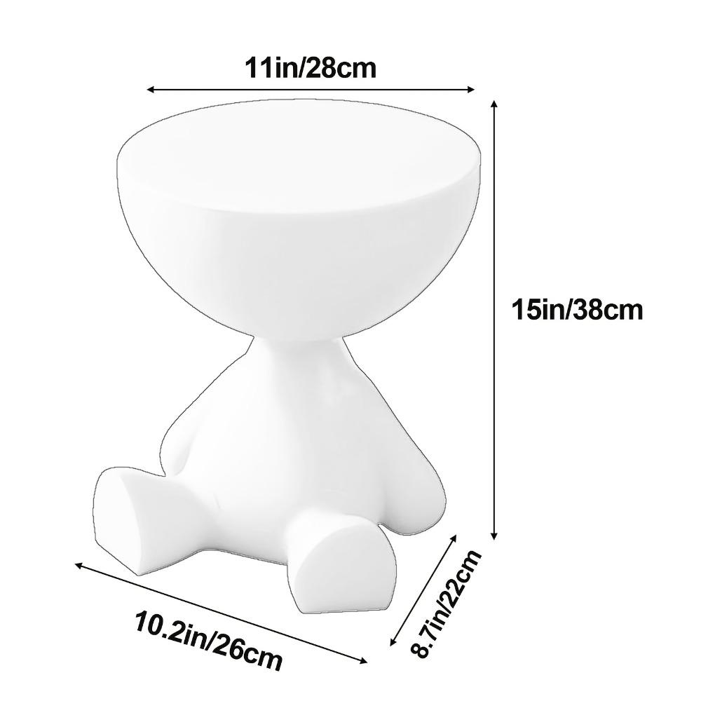 Multifunctional small round-edge table. A mini bear side table suitable for small spaces, a portable and compact bedside table. A space-saving household item for modern-style bedrooms, dormitories, and living rooms
