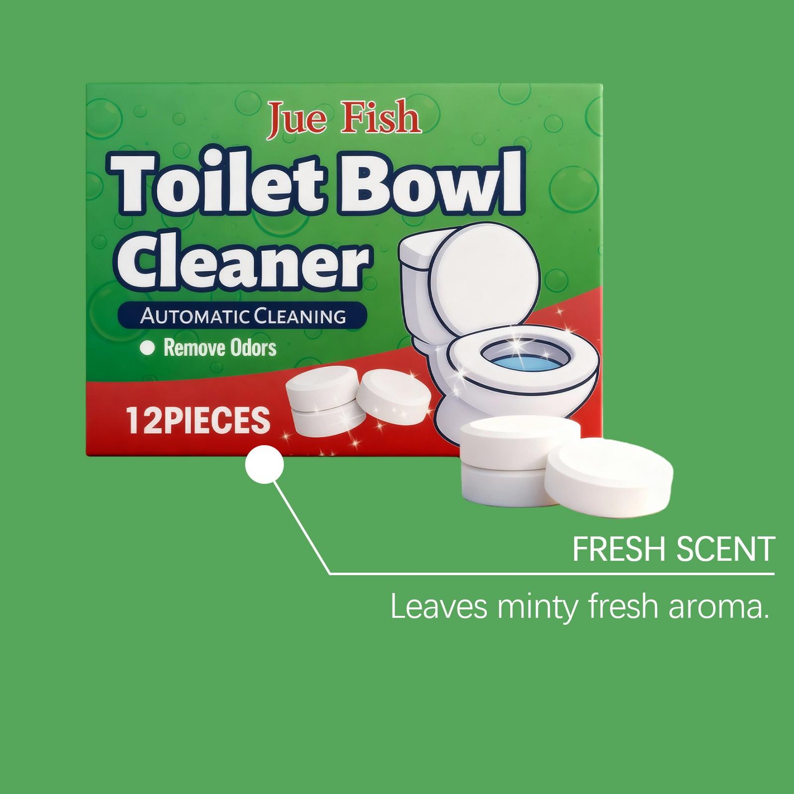 2-Pack Toilet Cleaning Tablets (12pcs*2), Daily Bathroom Toilet Cleaner, Deodorizer, Fresh Air, Stain & Scale Remover, Clean & Refreshing