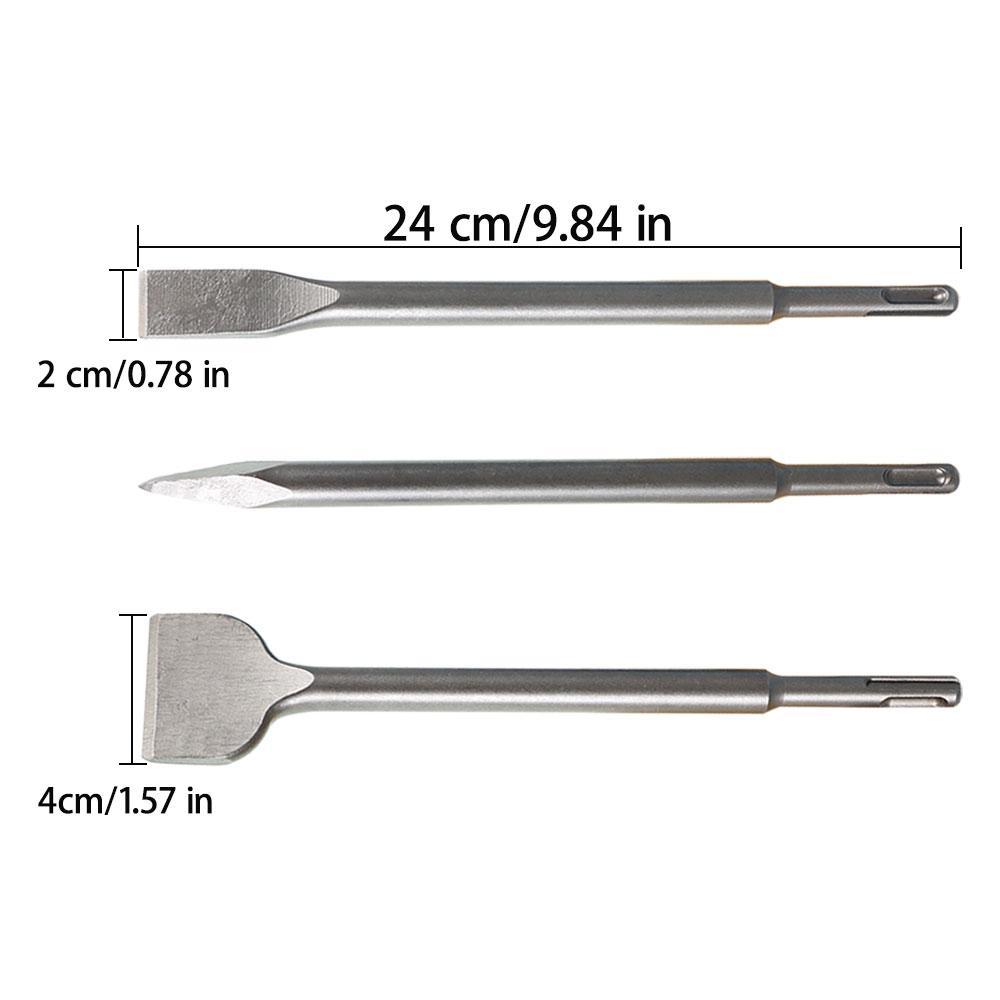 TikTokShopBlackFriday findmall 6-Piece SDS Plus Concrete Drill Bit Set - Rotary Hammer Bits Including Point Chisel, 20mm & 40mm Flat Chisels