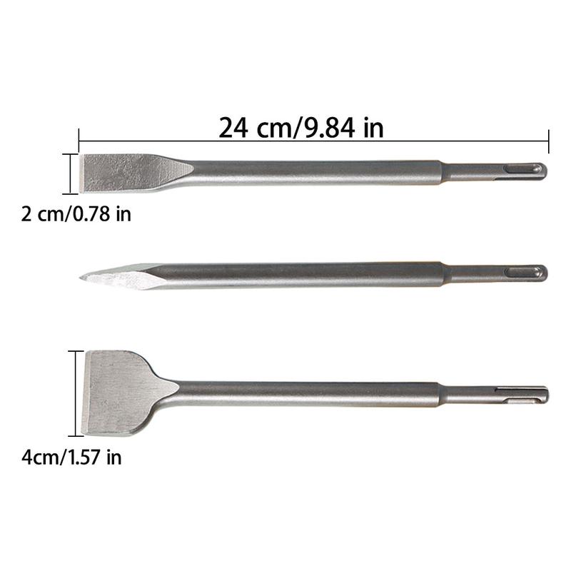 TikTokShopBlackFriday findmall 6-Piece SDS Plus Concrete Drill Bit Set - Rotary Hammer Bits Including Point Chisel, 20mm & 40mm Flat Chisels