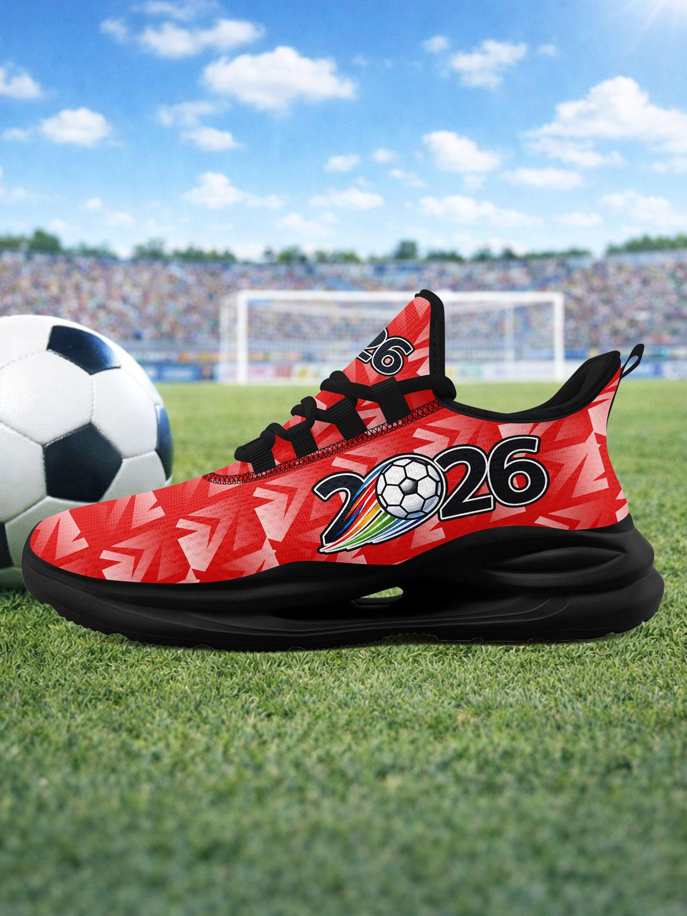 Men's SUI 2026 Football Arrow Graphic  Running Shoes, Clean Breathable Athletic Walking Sneakers, Comfortable Plus Size  Shoes