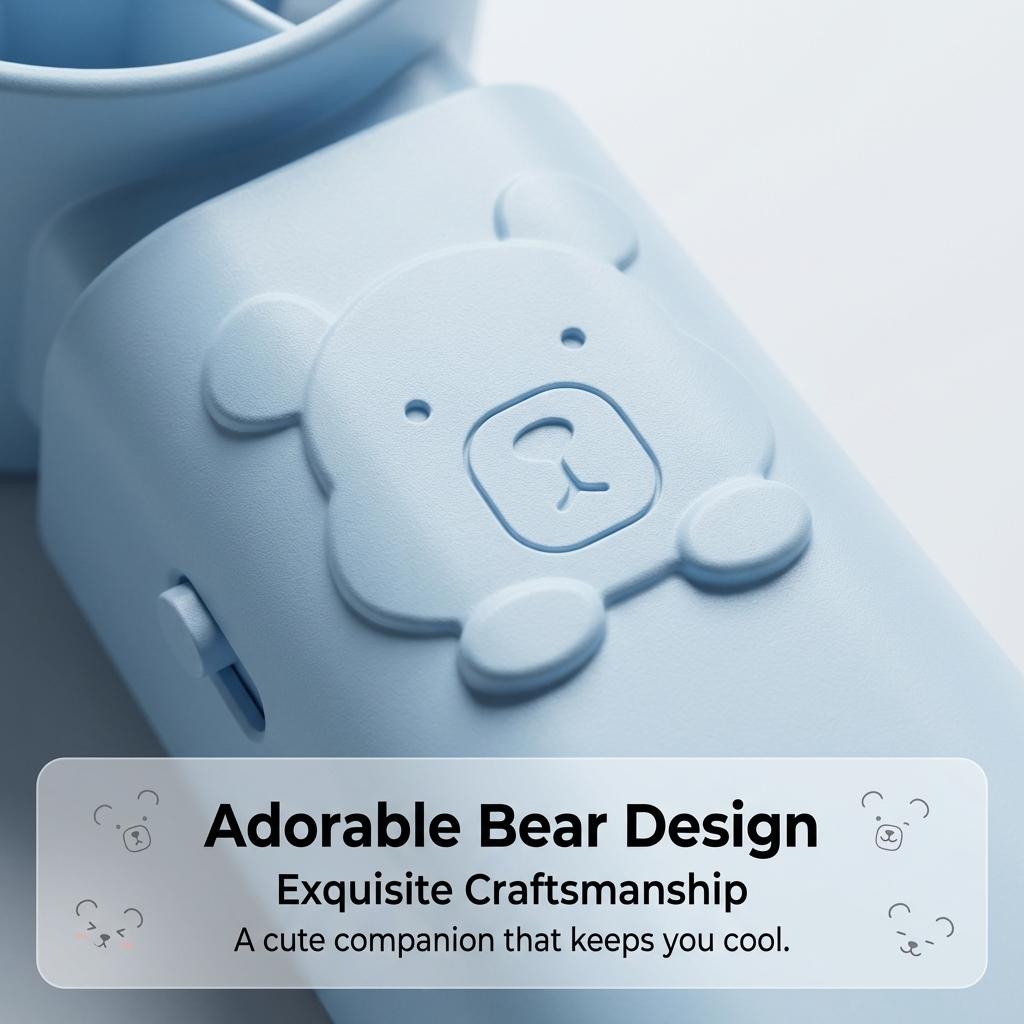 Cute Bear Handheld Fan with LED Light, 3 Speeds 5000mAh Portable Rechargeable Mini Fan,Quiet Camping Fan with Light for Tent, Hurricane Emergency Fan for Power Outage, Small PocketFan for Travel Outdoor Desk RV - Gifts for Her Cute Bear Handheld Fan with LED Light, 3 Speeds 5000mAh Portable Rechargeable Mini Fan,Quiet Camping Fan with Light for Tent, Hurricane Emergency Fan for Power Outage, Small PocketFan for Travel Outdoor Desk RV - Gifts for Her