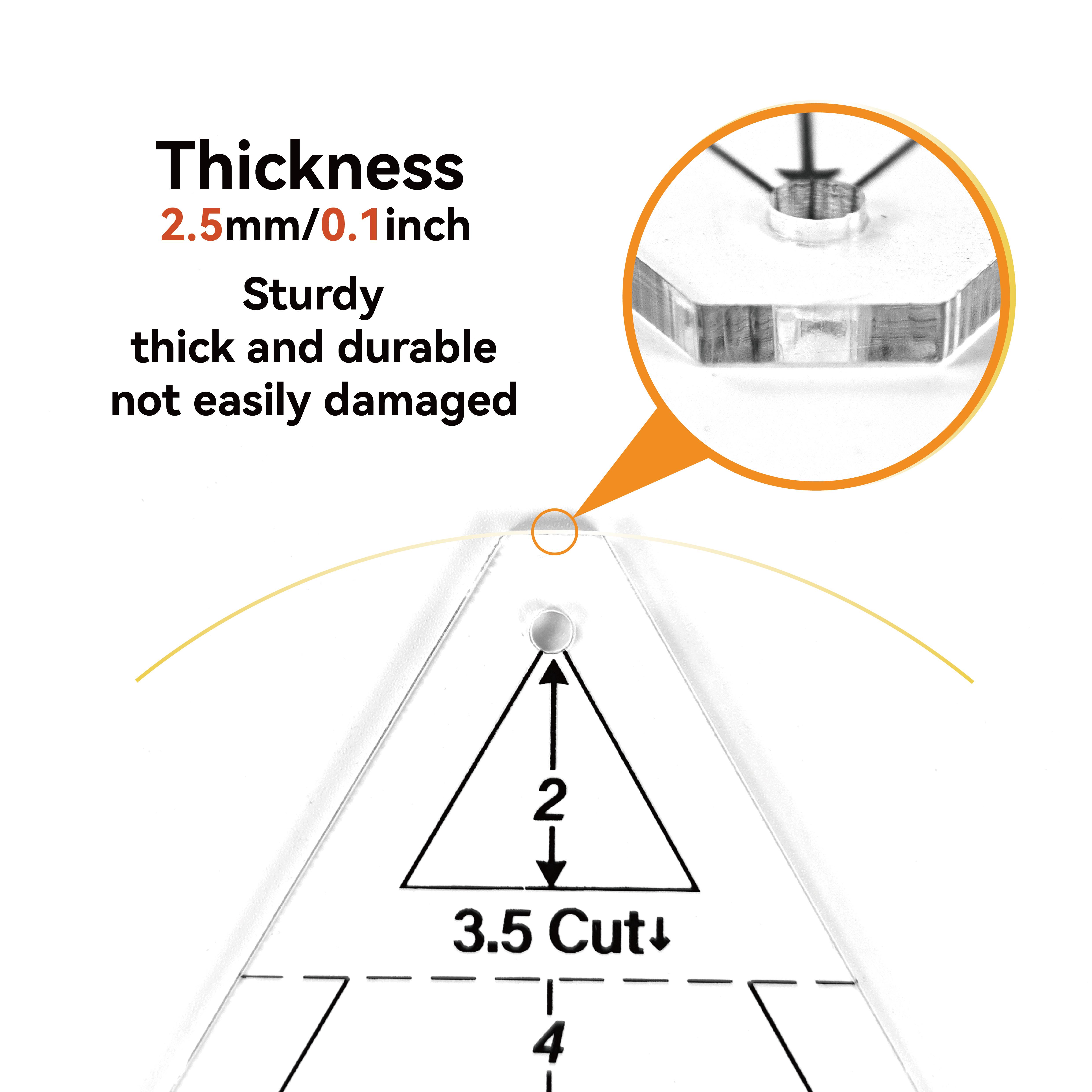 Triangle Quilting Ruler Template, Acrylic Sewing Patchwork Measuring Tool, DIY Handmade Craft Templates, Multiple Sizes for Quilting, Blanket Making, Sewing Tools
