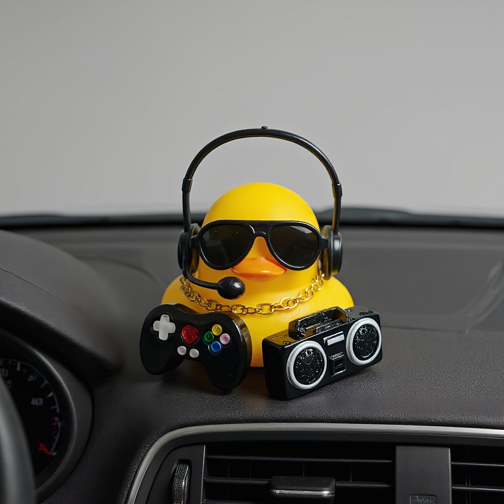 Car Dashboard Accessories Set, Car Decorations, Car Interior Decorative, Funny Hip Hop Duck, Includes Headphones, Necklace, Sunglasses, Game Controller, Speaker, Car Ornament, Car Desktop Decor