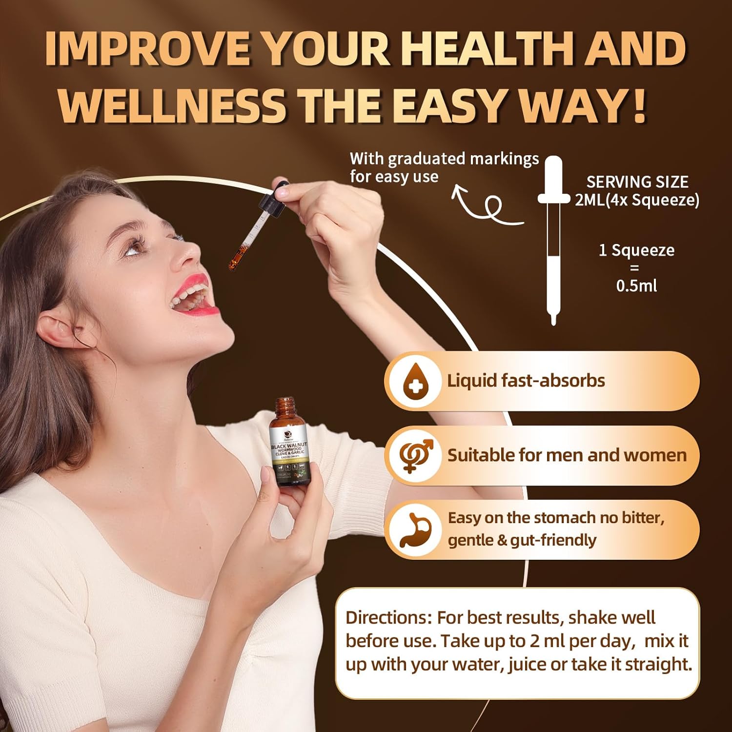 Lukaree Rapid Gut Cleanse Digestive Health Supplement with Black Walnut Wormwood Tincture 10:1 Ultra-Concentrated Liposomal Delivery Vegan Gluten-Free 60mL - Fitness Lukaree Rapid Gut Cleanse Digestive Health Supplement with Black Walnut Wormwood Tincture 10:1 Ultra-Concentrated Liposomal Delivery Vegan Gluten-Free 60mL - Fitness