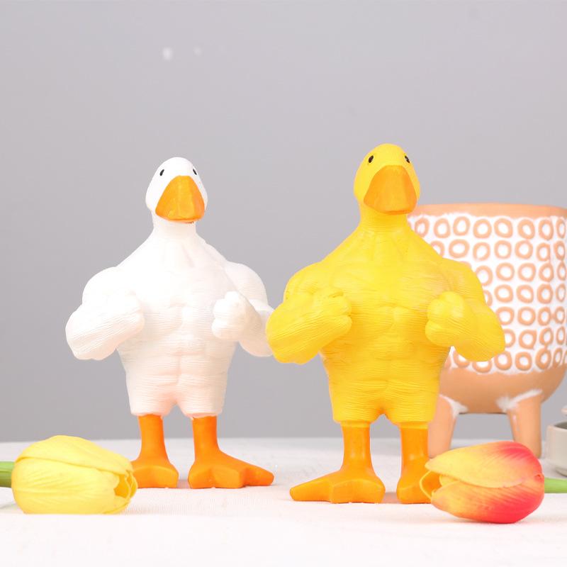 1 3D printed magnetic muscle duck or goose desktop decoration, suitable for office, living room, bedroom, gym decoration, parties, birthdays, carnivals, Christmas or New Year celebrations