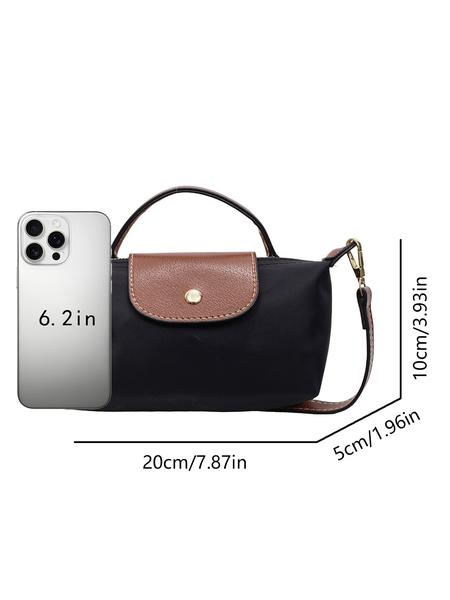 Simple retro contrast color shoulder handbag, metal snap embellishment adjustable shoulder strap crossbody bag, Crossbody Purses, fashionable and versatile, small and exquisite, suitable for daily outings, dates, etc.