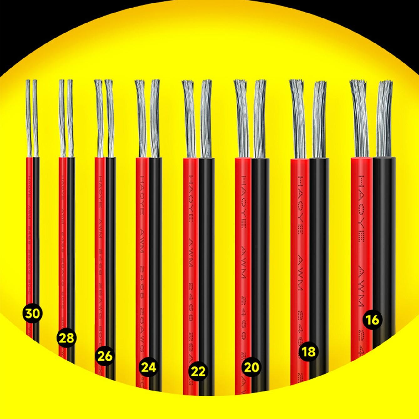 16-26 Awg PVC Wire Tinned Copper, Durable & Flexible, /, High Temp, 36v Low-Voltage, for LED, Home Theater, Automotive, Marine, RV, DIY