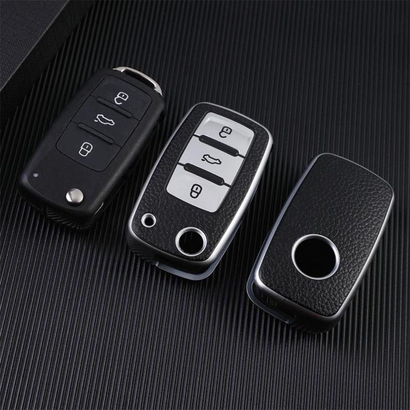 1 Count Key Protector for Volkswagen for VW for Magotan for MK6 for Passat for Touran for Bora for Golf 4 3 5 6 for Tiguan for Jetta for Lavida for Skoda for Octavia, Car Key Case Cover, Car Key Accessory