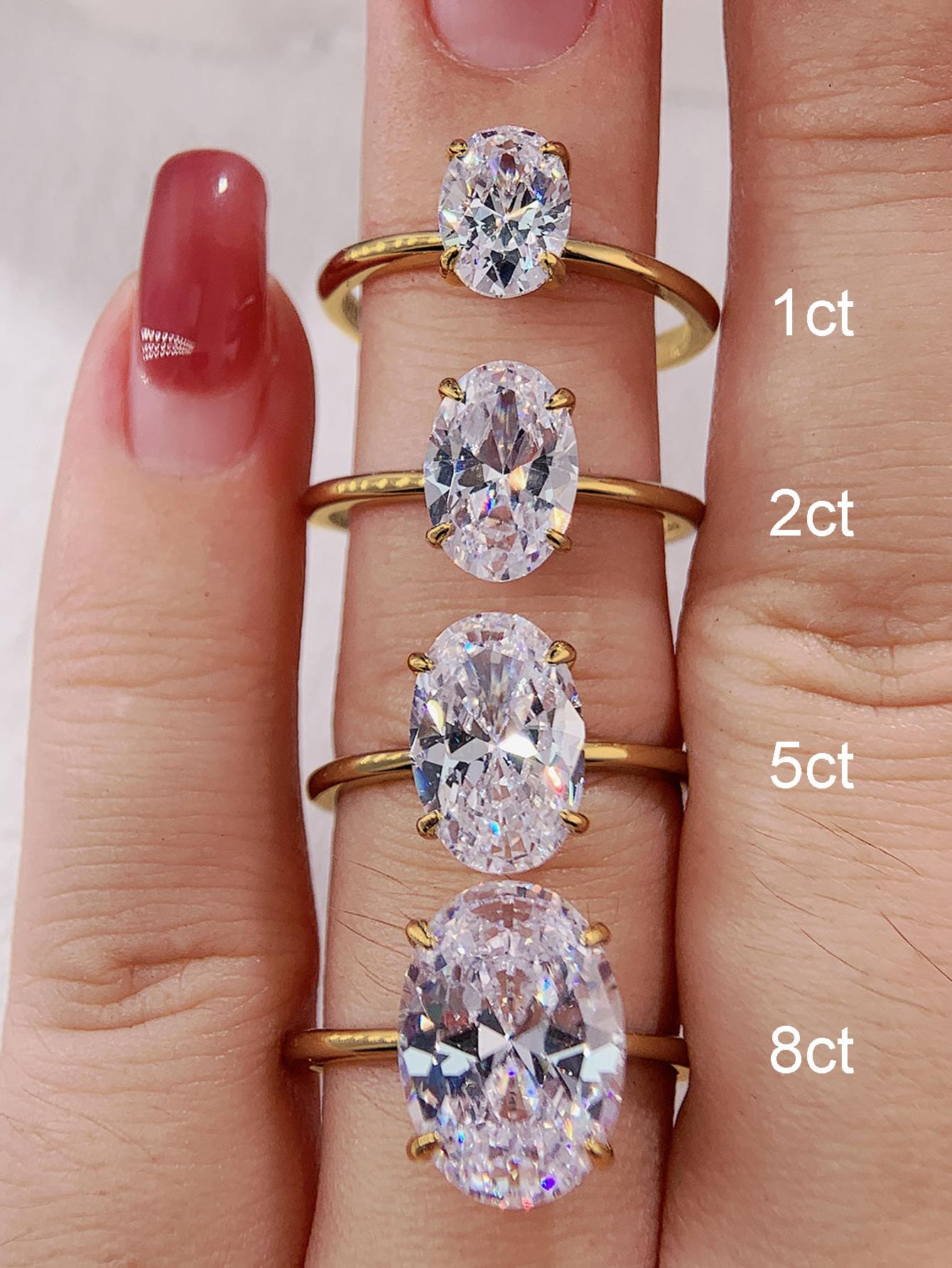 S925 Sterling Silver Fashionable Oval Shaped Artificial Zircon Ring, Elegant Jewelry for Women, Trendy All-match & Exquisite Jewelry for Birthday Gift