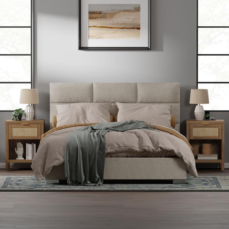 SICOTAS Rattan Nightstand Set of 2, 15"x 19.7"x 25.2" Size Farmhouse Night Stands with Charging Station Bedside Table with Drawer, Boho Bed Side End Table with USB and Type-C Ports for Small Space Bedroom Living Room, Easy Charging SICOTAS Rattan Nightstand Set of 2, 15"x 19.7"x 25.2" Size Farmhouse Night Stands with Charging Station Bedside Table with Drawer, Boho Bed Side End Table with USB and Type-C Ports for Small Space Bedroom Living Room, Easy Charging