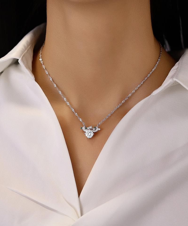 【Zodiac Pendant Necklace】Star Sign 1CT Synthetic Moissanite Zodiac Necklace 1.66mm Italian Rope Chain in 925 Sterling Silver Special Gift Package Birthday/AnniversaryGift for Women