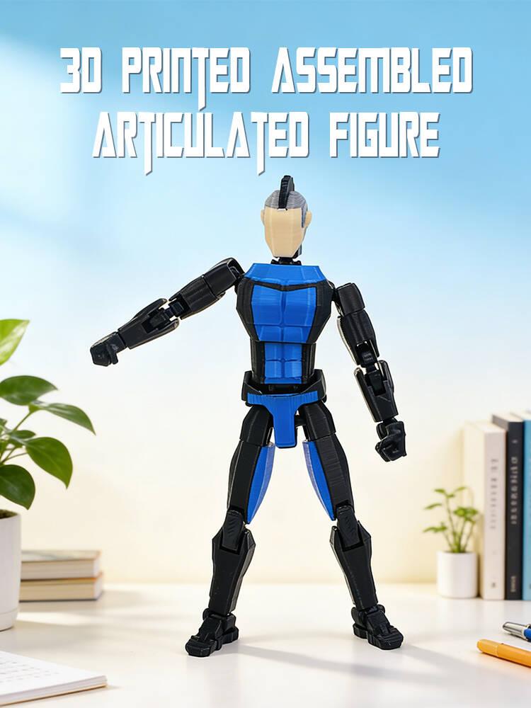 3D Printed Articulated Invincible Mark Action Figure Multi-Jointed Movable Model Collectible Toy Striped Design 13cm