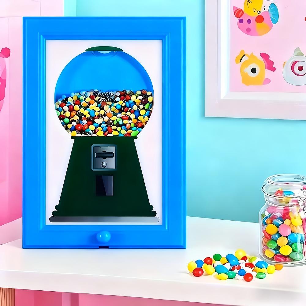 Candy dispenser, perfect Christmas gift candy distribution rack, square frame design, can be hung on the wall, equipped with candy distribution function
