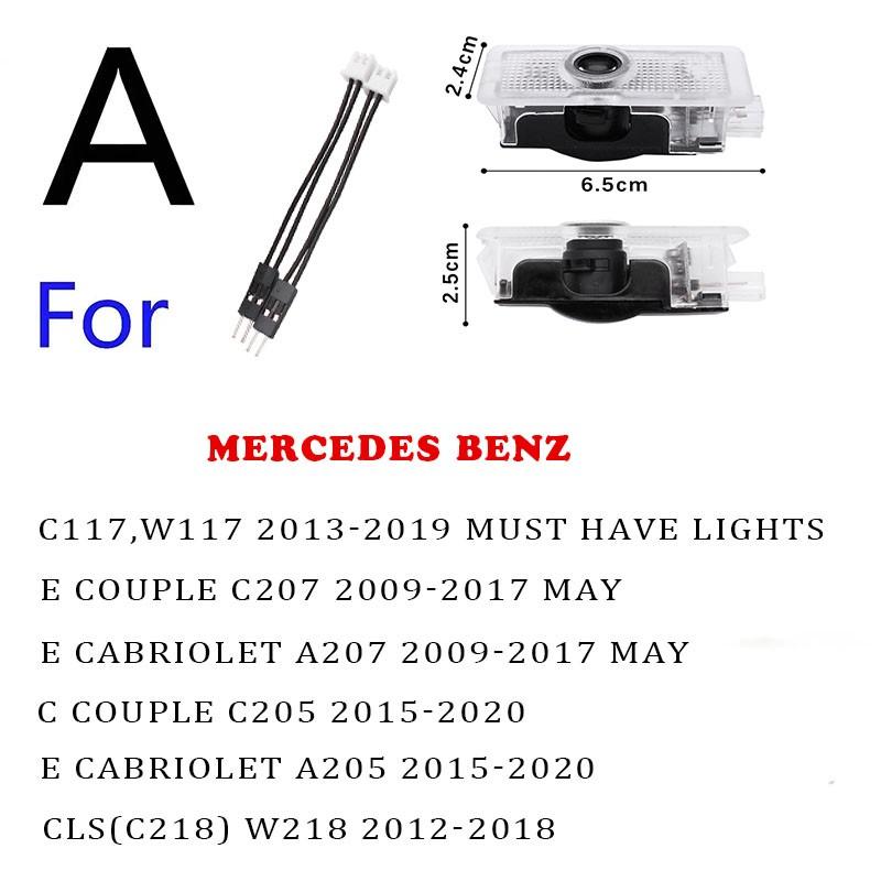 2PCS Car Mercedes-Benz Door Welcome Light Logo Badge LED HD Projector Light Welcome Light Decoration Car Accessories for Mercedes-Benz CLA W117 C117 CLS W218 C218 C-Class Coupe C205 S205 E-Class Coupe C207 A207 M-Class [W166] E-Class E2001 E300L E450L