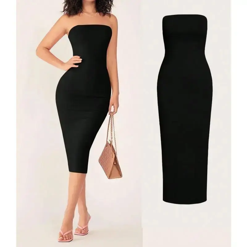 Women'S Strapless Slim Fit Bodycon Casual Dinner Dress,Summer Dresses For Women Formal Womenswear