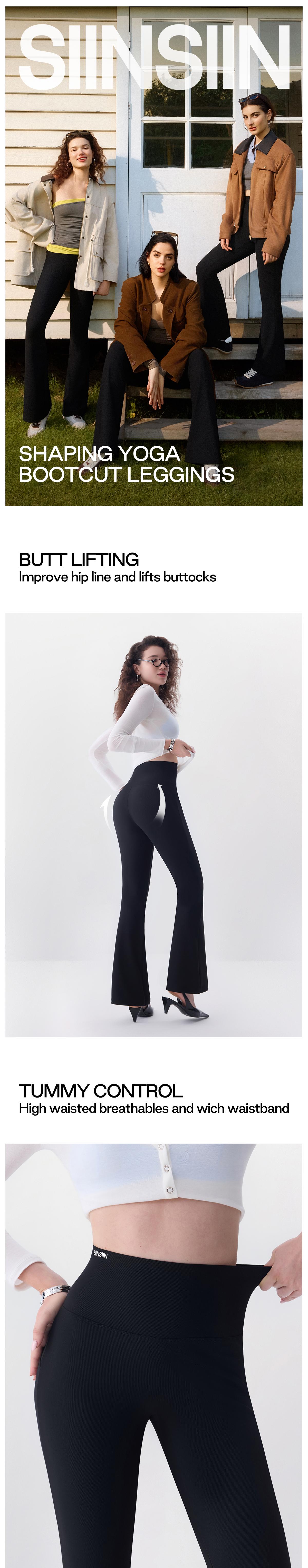 SIINSIIN High Waisted Scrunch Butt Lifting Tummy Control Shaping Yoga Bootcut Leggings SIINSIIN High Waisted Scrunch Butt Lifting Tummy Control Shaping Yoga Bootcut Leggings