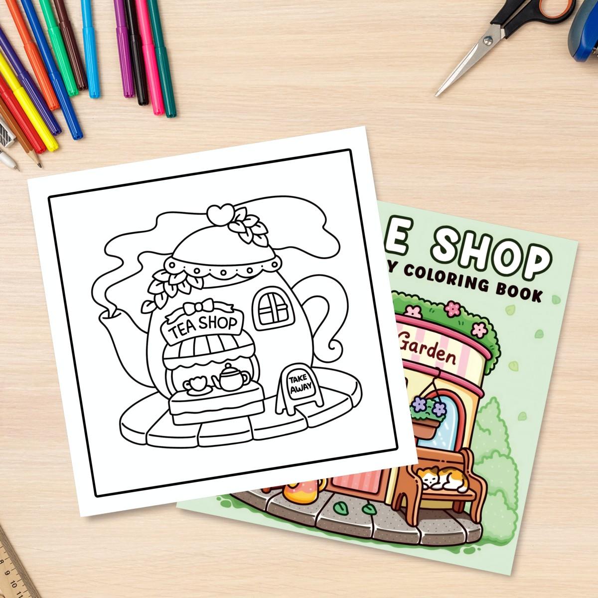 Building Coloring Book Theme, 24 Bold Stress-Relieving Designs, 7.9in X 7.9in Size, Thick Paper, Perfect Gift for Adults and Kids