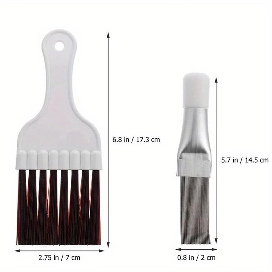 2-Pack Air Conditioner Condenser Fin Brush Set, Stainless Steel Hvac Cleaning Tool, Repair & Maintenance Kit for Coil Fins