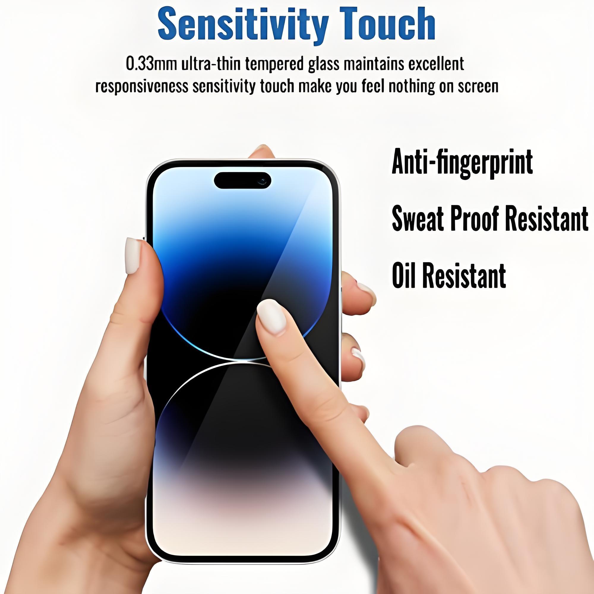 3-pack Privacy Screen Protector, Accessories, compatible with iPhone 17 Pro Max ,16 Plus,15,14,13 MINI,12,11, sensor protection, Dynamic Island compatible, 9H anti-spy private tempered glass film, scratch-resistant, case-friendly, easy to install