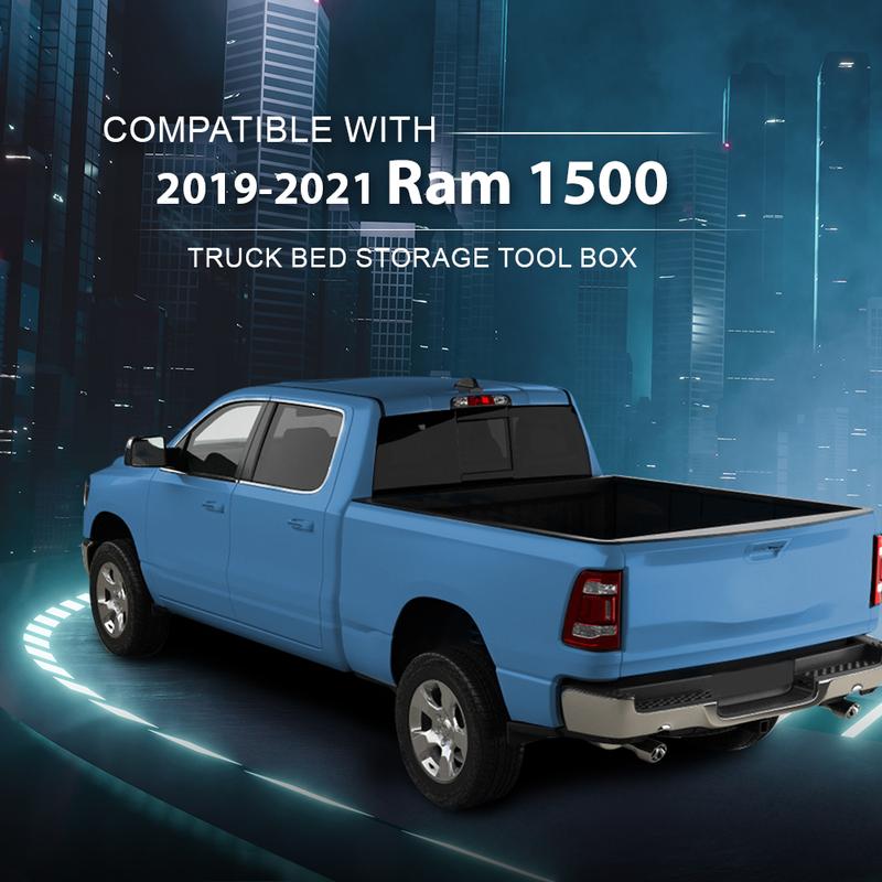 CROSSDESIGN Truck Bed Storage Tool Box Fit For 2019-2021 Dodge Ram 1500 Swing Case Left side&Right side  High quality ABS composite material Storage Box