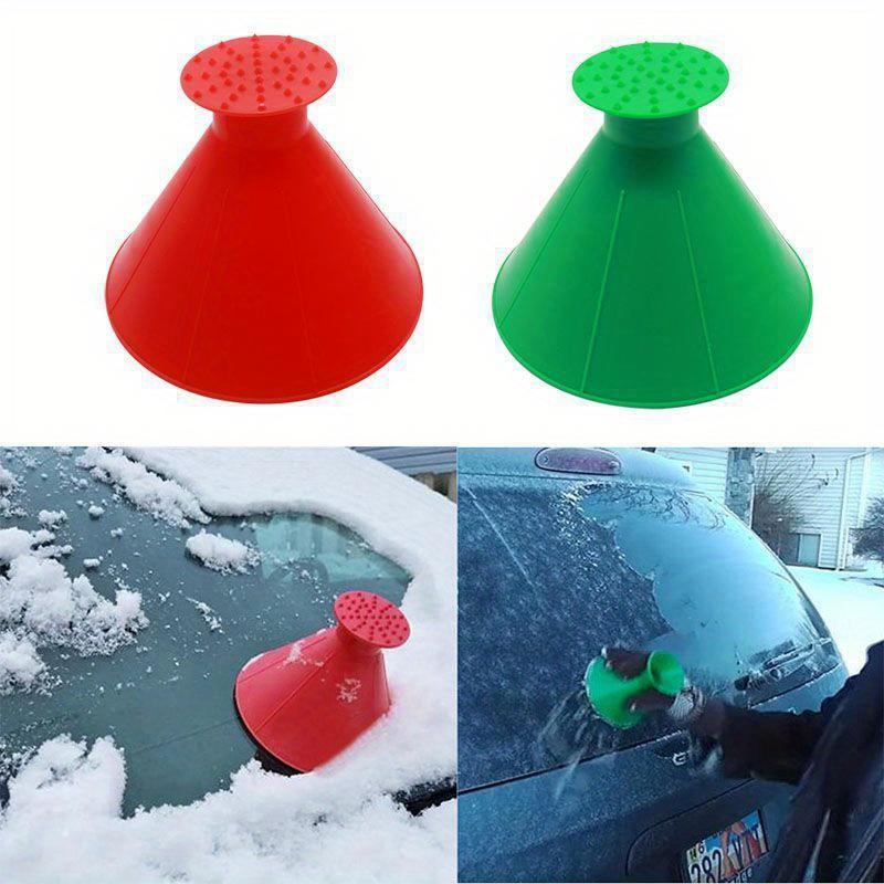 2/4pcs Car Window Ice Scraper Magic Funnel Snow Shovel, Round Plastic Snow Brush, Efficient Snow Removal Tool for Cars, Car Cleaning Tool