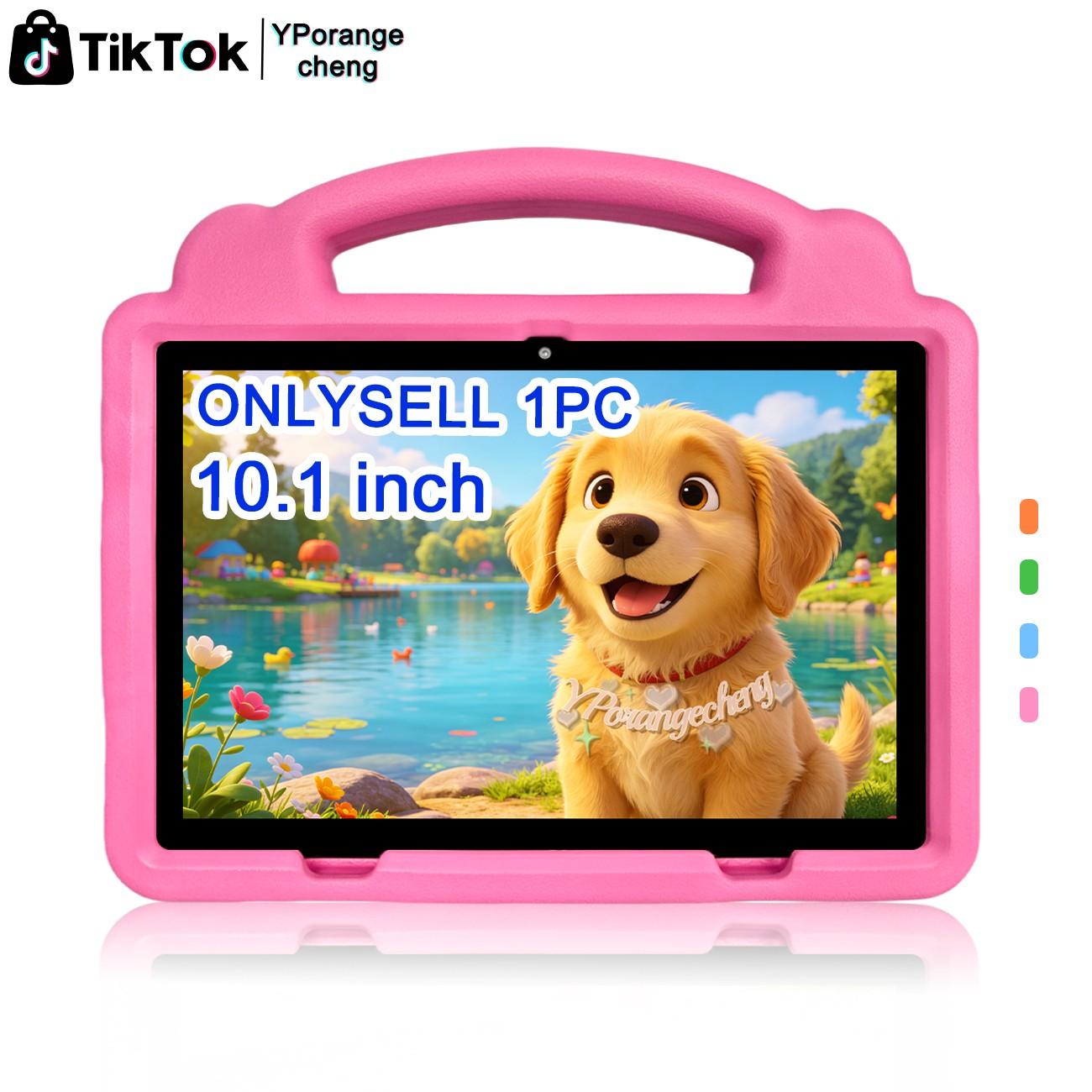 SummerFind 10.1 Inch Android Kids Educational Tablet, Childrens Tablet, 5G WiFi, HD screen with smart parental control, works with professional learning resources, comes with full EVA shockproof case, pink, perfect birthday Christmas gift for children