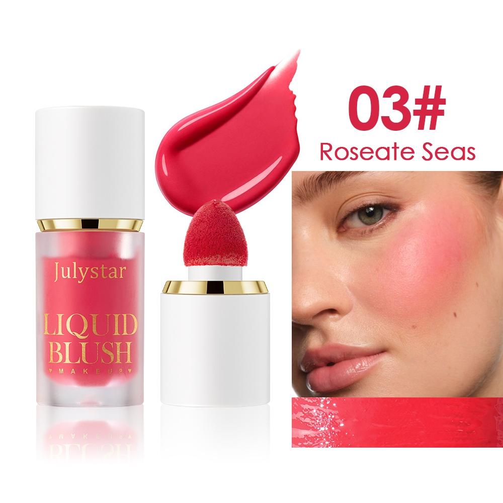 Julystar Liquid Blush Natural Glow, Hydrating Lightweight Formula, Easy Application, Beginner-Friendly, Long-Lasting Color, Perfect for All Skin Types