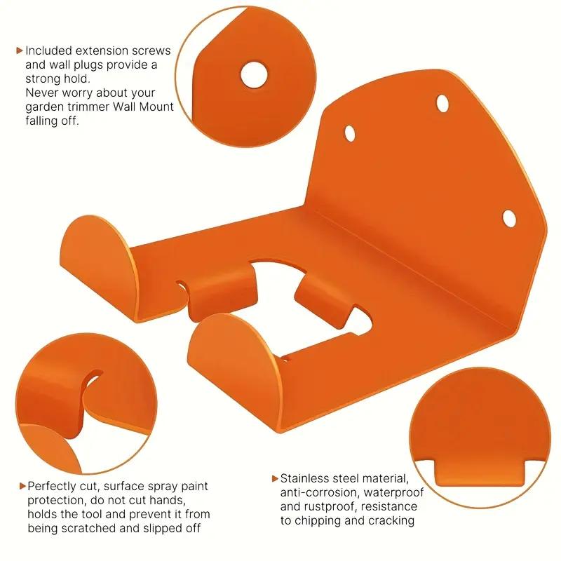 Metal Weed Wacker Holder, Garage Wall Mount Trimmer Rack, Lawn & Hedge Pruning Tool Organizer Hook, Garden Tool Organizer, Halloween Christmas Gift