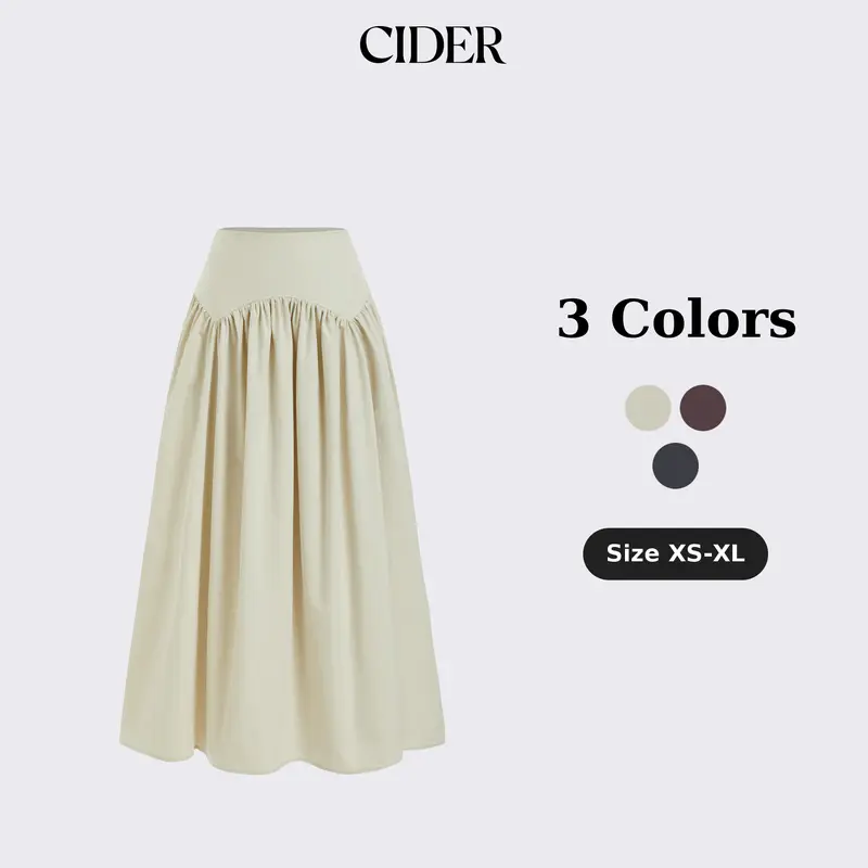 Cider Low Rise Ruched Flared Maxi Skirt
