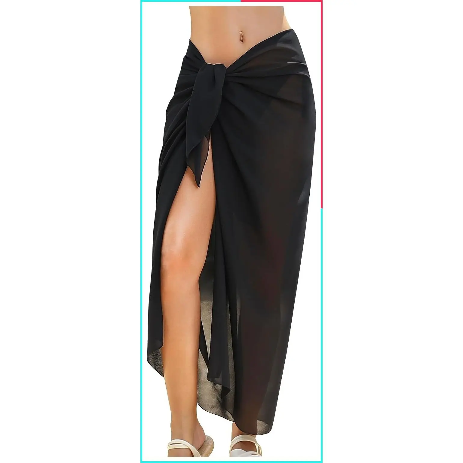 Women's Beach Sarong Chiffon Swimsuit Cover Up Sheer Bikini Wrap for Swimwear